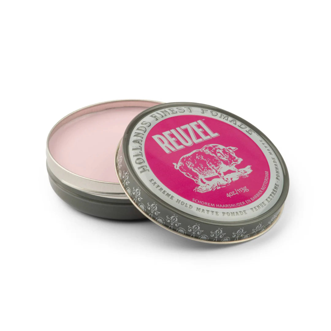 Reuzel Extreme Hold Matte Pomade - Pink 4oz / 113g